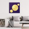 Golden Disks on Violet | Oil And Acrylic Painting in Paintings by Alessia Lu. Item composed of canvas in minimalism or contemporary style