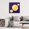 Golden Disks on Violet (SOLD) | Oil And Acrylic Painting in Paintings by Alessia Lu. Item composed of canvas in minimalism or contemporary style