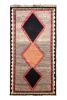 Mid-Century Vintage Gabbeh Rug in Gray Multicolor Tribal | Area Rug in Rugs by Rug and Kilim