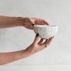 Medium Treasure Bowl in Textured White Concrete with Steel F | Decorative Bowl in Decorative Objects by Carolyn Powers Designs. Item made of concrete works with minimalism & contemporary style