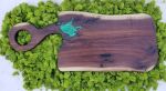 Live Edge Wood & Resin Cutting Board | Serving Board in Serveware by Carlberg Design. Item made of walnut compatible with minimalism style
