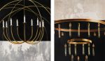 As Above So Below, Chandelier paintings | Oil And Acrylic Painting in Paintings by Sandra Mack-Valencia | The Church of St. Paul the Apostle in New York. Item composed of wood