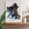Pink Velvet Shadows | Signed Alcohol Ink Painting on Glass | Mixed Media by Amber Lamoreaux Art. Item made of glass works with eclectic & maximalism & modern style