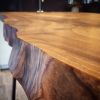 Elm Single Slab Live-Edge Breakfast Bar | Dining Table in Tables by Handmade in Brighton. Item composed of wood & metal