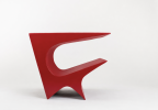 Star Axis Side Table in Red Aluminum by Neal Aronowitz | Tables by Neal Aronowitz. Item composed of aluminum compatible with contemporary style