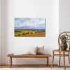 Distant Meadow - Impressionist Landscape painting | Oil And Acrylic Painting in Paintings by Filomena Booth Fine Art. Item made of canvas works with contemporary & modern style