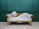 Victorian Chaise Lounge, Aged Gold Leaf | Couches & Sofas by Art De Vie Furniture. Item composed of wood