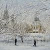 Library in  Winter | Paintings by Maurice Dionne FINEART