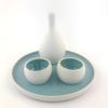 Sake Set White Turquoise | Cup in Drinkware by Tina Fossella Pottery. Item made of ceramic