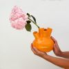 Hydra Vase - Juicy Orange low | Vases & Vessels by niho Ceramics. Item made of stoneware works with minimalism & contemporary style