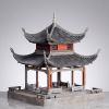 Aiwan Pavilion Handmade Wooden Architectural Model Sculpture | Sculptures by Dynasty Artisan. Item composed of wood compatible with eclectic & maximalism and asian style