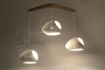 Claylight Double Cut Boomerang | Chandeliers by lightexture. Item made of wood with ceramic