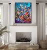 Efflorescendce, Oversize Painted Textile Collage, 60" x 48" | Mixed Media in Paintings by Dorothy Fagan Art: Original Art + Fine Art to Flourish Your World. Item made of fabric with bronze works with boho & contemporary style