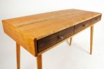 Mid-century Modern Cherry Wood Office Desk With Black Walnut | Tables by Curly Woods. Item made of walnut works with mid century modern style