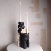 Holey Tower Candle Holder — Beam Wood & Stone | Decorative Objects by Gabor Gobi. Item composed of wood and stone