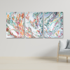 Energy Abstract Painting Triptych 40x90in Custom | Oil And Acrylic Painting in Paintings by Monika Kupiec Abstract Art. Item made of canvas with synthetic works with art deco style