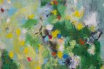 yellow fields in Spring | Oil And Acrylic Painting in Paintings by Art by Geesien Postema. Item composed of canvas in contemporary or country & farmhouse style