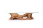 Amorph Crux Coffee Table, Stained Honey | Tables by Amorph. Item made of wood with glass