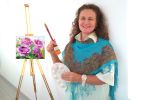 Pink delicate damask roses | Paintings by Kselma Randvald