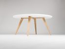 White round coffee table, with solid oak legs, scandinavian | Tables by Mo Woodwork | Stalowa Wola in Stalowa Wola