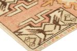 Vintage Turkish Rug in Pink and Cream with Geometric | Area Rug in Rugs by Rug and Kilim