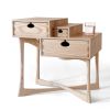 Ash Coriolis Side Table, Three Drawer Modern Nightstand | Tables by Arid. Item composed of wood in minimalism or contemporary style