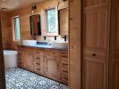 Model #1074 - Custom Double Sink Vanity | Countertop in Furniture by Limitless Woodworking. Item composed of maple wood in mid century modern or contemporary style