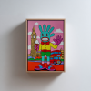 Mr. Fivebunny in Simulacrland: London | Oil And Acrylic Painting in Paintings by Berezart. Item made of canvas compatible with contemporary and urban style