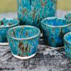 Midnight Rain Set of Sake Bottle and 5 Cups | Bar Accessory in Drinkware by Hiraeth Ceramics. Item made of stoneware works with contemporary & modern style