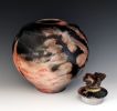 Stoneware vessel urn sagger raku fired B306 250 cubic inches | Vase in Vases & Vessels by Ron Mello Studio Art. Item made of wood with brass