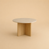 Travertine and Oak Dining Table - HAKATA by Lebanto | Tables by Lebanto. Item made of oak wood with marble works with minimalism & contemporary style