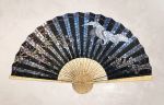 Oriental Hand Fan oversize mosaic wall art | Art & Wall Decor by Julia Gorbunova. Item made of glass works with japandi & art deco style