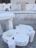 Organic sculptural side table in white stoneware. Outdoor pr | Tables by Ingrid Vermulst by Studio Wild Orange. Item composed of ceramic compatible with contemporary and japandi style
