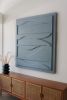 Light Blue Textured Sculpture | Sculptures by Blank Space Studios. Item made of oak wood with stone works with coastal & art deco style