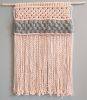 Cream Wall Hanging with Aqua Roving | Macrame Wall Hanging in Wall Hangings by Q Wollock. Item composed of cotton and fiber