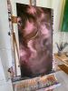 Lovers in the storm ~ Brown & pink abstract floral painting | Oil And Acrylic Painting in Paintings by Jennifer Baker Fine Art. Item compatible with contemporary style