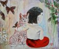 Where whispers talk | Oil And Acrylic Painting in Paintings by Elena Parau. Item composed of canvas in boho or contemporary style