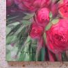 Peony hot pink and white flowers | Oil And Acrylic Painting in Paintings by Natart. Item made of canvas works with eclectic & maximalism style