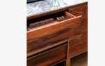 Hidden Console | Media Console in Storage by LAGU. Item made of wood with marble