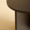 Round Side Table in Smoked Oak - KUME Series by Lebanto | Tables by Lebanto. Item composed of oak wood in minimalism or contemporary style