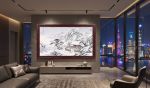 Snowy Night Return: Hand-Painted Shanshui Art on Silk/Xuan | Oil And Acrylic Painting in Paintings by Dynasty Artisan. Item composed of wood and fabric in contemporary or eclectic & maximalism style