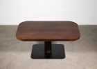 Modern Square Wood & Leather Table by Costantini, Vincenzo | Tables by Costantini Design. Item composed of wood and leather in contemporary or modern style