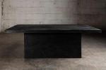 Reclaimed Black Oak Rectangular Coffee Table | Tables by Aeterna Furniture. Item made of oak wood