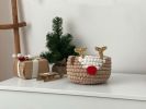 Christmas deer and Santa baskets for decoration and gifts | Ornament in Decorative Objects by Anzy Home. Item composed of fabric