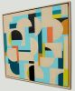 Circle in Circle maze blue | Oil And Acrylic Painting in Paintings by Ronald Hunter. Item made of canvas with synthetic works with modern style