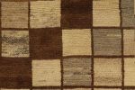Vintage Gabbeh rug in Beige, Brown and Gray Square Geometric | Area Rug in Rugs by Rug and Kilim