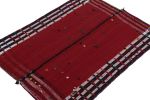 Vintage Persian Kilim in Red, White & Black, Panel Style | Area Rug in Rugs by Rug and Kilim