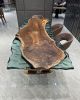 Green Epoxy Table - Resin Dining Table - Resin Wood Table | Tables by Tinella Collection. Item made of wood with synthetic works with contemporary & country & farmhouse style
