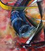 Young entertainer playing pembe Instrument | Oil And Acrylic Painting in Paintings by Mwenye painter | Private Residence in Worcester