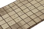 Vintage Qashqai Persian Gabbeh Runner in Beige-Brown Grid | Area Rug in Rugs by Rug and Kilim